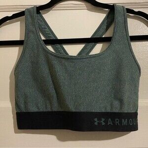 Under Armour Heather Green Criss Cross Banded Sports Bra